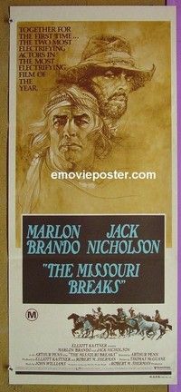 K665 MISSOURI BREAKS Australian daybill movie poster '76 Marlon Brando