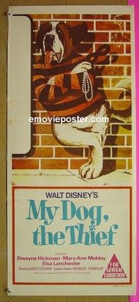K682 MY DOG THE THIEF Australian daybill movie poster '69 Walt Disney