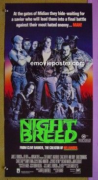 K697 NIGHT BREED Australian daybill movie poster '90 Clive Barker