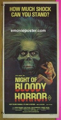K698 NIGHT OF BLOODY HORROR Australian daybill movie poster '70s