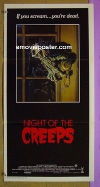 K699 NIGHT OF THE CREEPS Australian daybill movie poster '86 great image!
