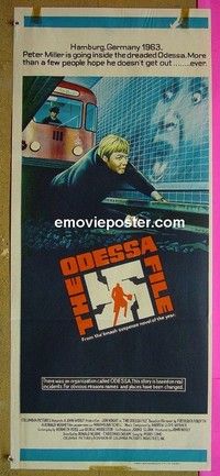 K714 ODESSA FILE Australian daybill movie poster '74 Voight, Schell
