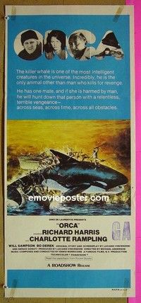 K719 ORCA Australian daybill movie poster '77 Harris, Derek, Rampling