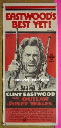 K723 OUTLAW JOSEY WALES Australian daybill movie poster '76 Eastwood