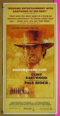 K725 PALE RIDER Australian daybill movie poster '85 great Eastwood art!