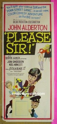 K747 PLEASE SIR Australian daybill movie poster '71 English sex!