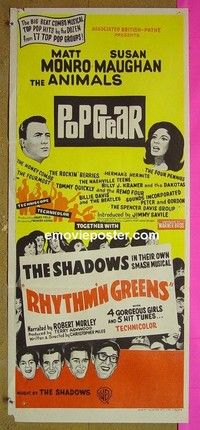 K753 POP GEAR/RHYTHM 'N' GREENS Australian daybill movie poster '60s