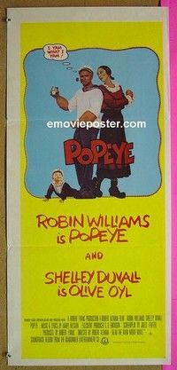 K754 POPEYE Australian daybill movie poster '80 Robert Altman