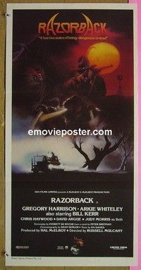 K778 RAZORBACK Australian daybill movie poster '84 Gregory Harrison