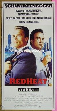 K780 RED HEAT Australian daybill movie poster '88 Schwarzenegger, Belushi