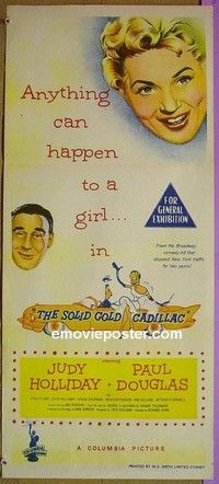 K851 SOLID GOLD CADILLAC Australian daybill movie poster '56 Judy Holliday