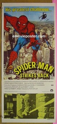K863 SPIDER-MAN STRIKES BACK Australian daybill movie poster '78 Spidey!