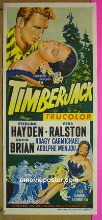 K910 TIMBERJACK Australian daybill movie poster '55 Sterling Hayden