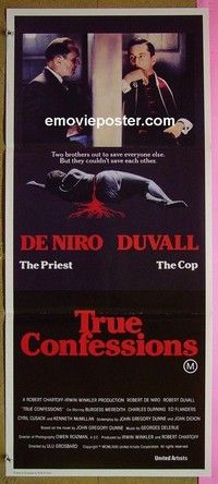 K922 TRUE CONFESSIONS Australian daybill movie poster '81 DeNiro, Duvall
