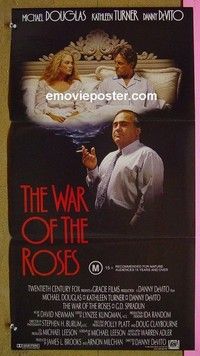 K941 WAR OF THE ROSES Australian daybill movie poster '89 Douglas, Turner