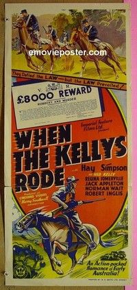 K950 WHEN THE KELLYS RODE Australian daybill movie poster R48 Harry Simpson