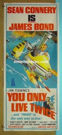 K967 YOU ONLY LIVE TWICE Australian daybill movie poster '67 Sean Connery