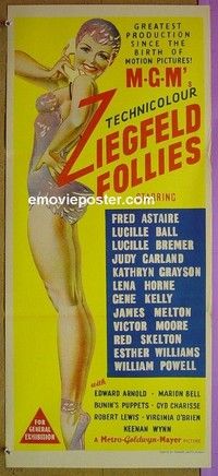 K971 ZIEGFELD FOLLIES Australian daybill movie poster '45 Vincente Minnelli
