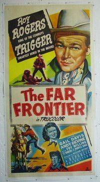 M215 FAR FRONTIER linen three-sheet movie poster '48 Roy Rogers, western