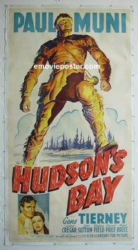 M037 HUDSON'S BAY style B linen three-sheet movie poster '40 Paul Muni