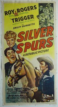 M243 SILVER SPURS linen three-sheet movie poster '43 Roy Rogers