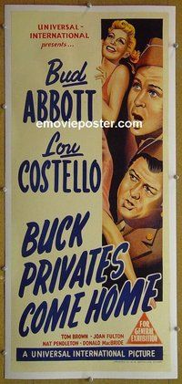 M094 BUCK PRIVATES COME HOME linen Australian daybill movie poster '47