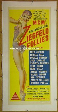 M108 ZIEGFELD FOLLIES linen Australian daybill movie poster '45 showgirl!