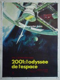 M112 2001 A SPACE ODYSSEY linen French one-panel movie poster R70s Kubrick
