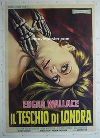 M153 ZOMBIE WALKS linen Italian two-panel movie poster '68 Edgar Wallace