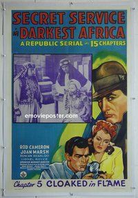 M082 SECRET SERVICE IN DARKEST AFRICA linen ch5 one-sheet movie poster '43