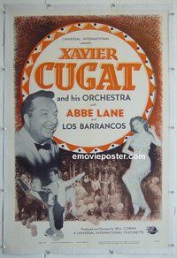 M090 XAVIER CUGAT & HIS ORCHESTRA linen one-sheet movie poster '52Abbe Lane