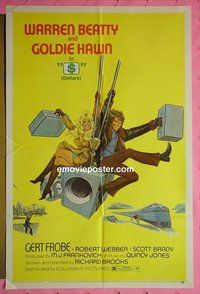 P008 $ safe style one-sheet movie poster '71 Warren Beatty, Goldie Hawn
