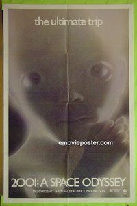 P027 2001 A SPACE ODYSSEY one-sheet movie poster R72 Stanley Kubrick
