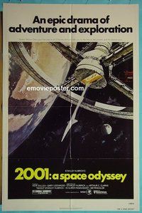 P029 2001 A SPACE ODYSSEY one-sheet movie poster R80 Stanley Kubrick