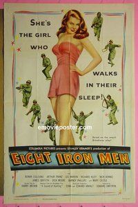 P061 8 IRON MEN one-sheet movie poster '52 Lee Marvin, Mary Castle