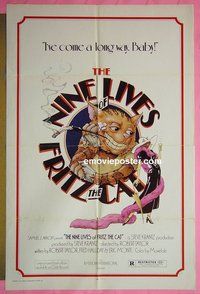 P063 9 LIVES OF FRITZ THE CAT one-sheet movie poster '74 R. Crumb