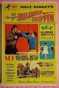 P072 ADVENTURES OF BULLWHIP GRIFFIN one-sheet movie poster '66 Disney