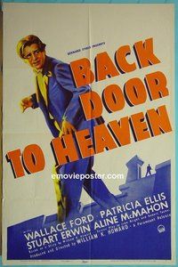 P148 BACK DOOR TO HEAVEN one-sheet movie poster '39 Wallace Ford