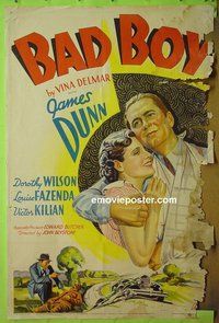 P150 BAD BOY one-sheet movie poster '35 James Dunn, Dorothy Wilson