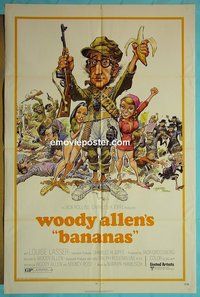 P158 BANANAS one-sheet movie poster '71 Woody Allen, Lasser