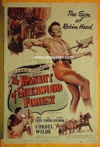 P159 BANDIT OF SHERWOOD FOREST one-sheet movie poster R52 Cornel Wilde