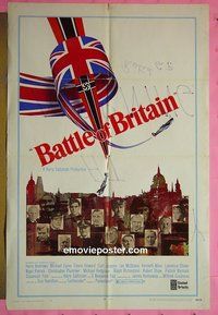 P170 BATTLE OF BRITAIN style B one-sheet movie poster '69 Michael Caine