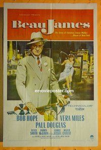 P182 BEAU JAMES one-sheet movie poster '57 Bob Hope, Vera Miles
