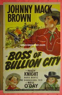 P275 BOSS OF BULLION CITY one-sheet movie poster '40 Johnny Mack Brown
