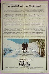 P288 BRIEF VACATION one-sheet movie poster '75 Vittorio De Sica