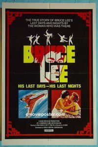 P297 BRUCE LEE HIS LAST DAYS, HIS LAST NIGHTS one-sheet movie poster '76