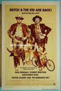 P313 BUTCH CASSIDY & THE SUNDANCE KID one-sheet movie poster R73