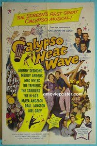 P323 CALYPSO HEAT WAVE one-sheet movie poster '57 Tarriers