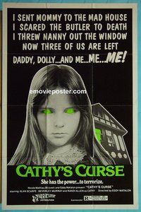 P354 CATHY'S CURSE one-sheet movie poster '77 cool horror image!