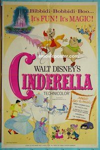 P381 CINDERELLA one-sheet movie poster R65 Walt Disney